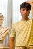 Irish Crone Knitwear T-shirt in Maglia Extra-sottile Marinière Kiwi