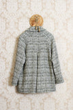 Caban da donna di Justmine in tweed color verde oliva