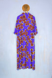 Justmine Donna Abito Chemisier Lucky Flowers Purple