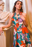 Justmine Donna Abito Midi 60's Floral Pop