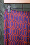 Pantalone Flare della Maison Justmine in viscosa di color Optical 70s orange-purple da donna