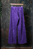 Pantalone Flare della Maison Justmine in velluto Corduro di color Purple da donna