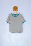 Justmine t-shirt scatoletta rigata emerald