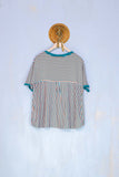 Justmine t-shirt scatoletta rigata emerald