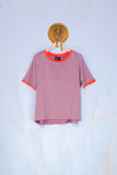 Justmine PE23 Donna Tshirt scatoletta Rigata Turquoise