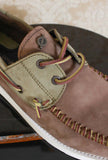 Mocassino barca da uomo summer boat di kjore project color block olive