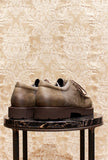 Scarpa lace up usa low di kjore project da uomo in pelle di bufalo brown-black