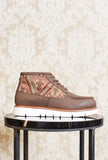 Polacchino kjore project mak da uomo in pelle bron e patch kilim perfetta per i look dandy autunno inverno