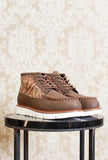 Polacchino kjore project mak da uomo in pelle bron e patch kilim perfetta per i look dandy autunno inverno