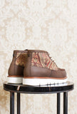 Polacchino kjore project mak da uomo in pelle bron e patch kilim perfetta per i look dandy autunno inverno