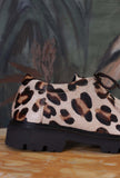 scarpa ingegnere da donna di kjore project realizzata in pregiato cavallino color leopard e suola extralight