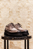 Scarpa lace up usa low di kjore project da uomo in pelle di bufalo brown-black