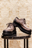 Scarpa lace up usa low di kjore project da uomo in pelle di bufalo brown-black