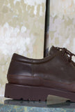 Scarpa Paraboot Engineer Echelon Kjore Project realizzata in pregiata pelle neozelandese oliata nella sofisticata tonalità Olive da Uomo