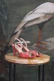 Slingback Plissé della Maison La Belle suede color Coral da Donna