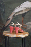 Slingback Plissé della Maison La Belle suede color Coral da Donna