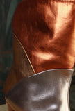 stivaletto retro con tacco tango 065 di La Belle in pelle patchwork metallic rust bronce
