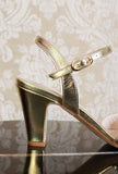 Sandalo tango tacco 065 di La Belle color shiny gold