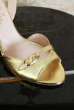 Sandalo tango tacco 065 di La Belle color shiny gold