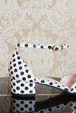 Slingback a pois black and white di La Belle tacco 035 ss24