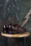 LeMargo Scarpa Stringata Adamo Pelle Anticata Teak Goodyear Made in Italy
