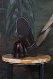 LeMargo Scarpa Stringata Adamo Pelle Anticata Teak Goodyear Made in Italy