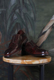 LeMargo Scarpa Stringata Adamo Pelle Anticata Teak Goodyear Made in Italy