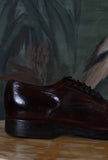 LeMargo Scarpa Stringata Adamo Pelle Anticata Teak Goodyear Made in Italy