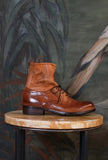 Polacchino Stringato Ranch di Le Margo di color cognac in pelle da donna