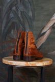 Polacchino Stringato Ranch di Le Margo di color cognac in pelle da donna
