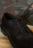 Scarpa Stringata Derby Brougues di LeMargo di colore Loden in pelle da uomo
