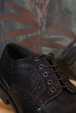Scarpa Stringata Derby Brougues di LeMargo di colore Loden in pelle da uomo