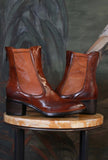 Stivaletto Beatles Ranch di Le Margo di colore Cognac in pelle da donna