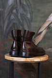 Stivaletto Anfibio Eldon Pelle Old-Ranch di Le Margo di colore Ebano da uomo