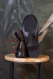 Stivaletto Anfibio Eldon Pelle Old-Ranch di Le Margo di colore Ebano da uomo