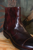 Stivaletto con Zip Laterale di Le Margo di colore Teak in pelle da uomo