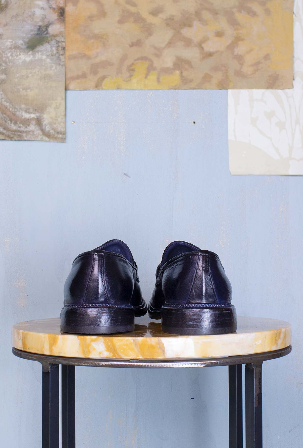 mocassino uomo dark blue realizzato a mano in italia della maison Lemargo