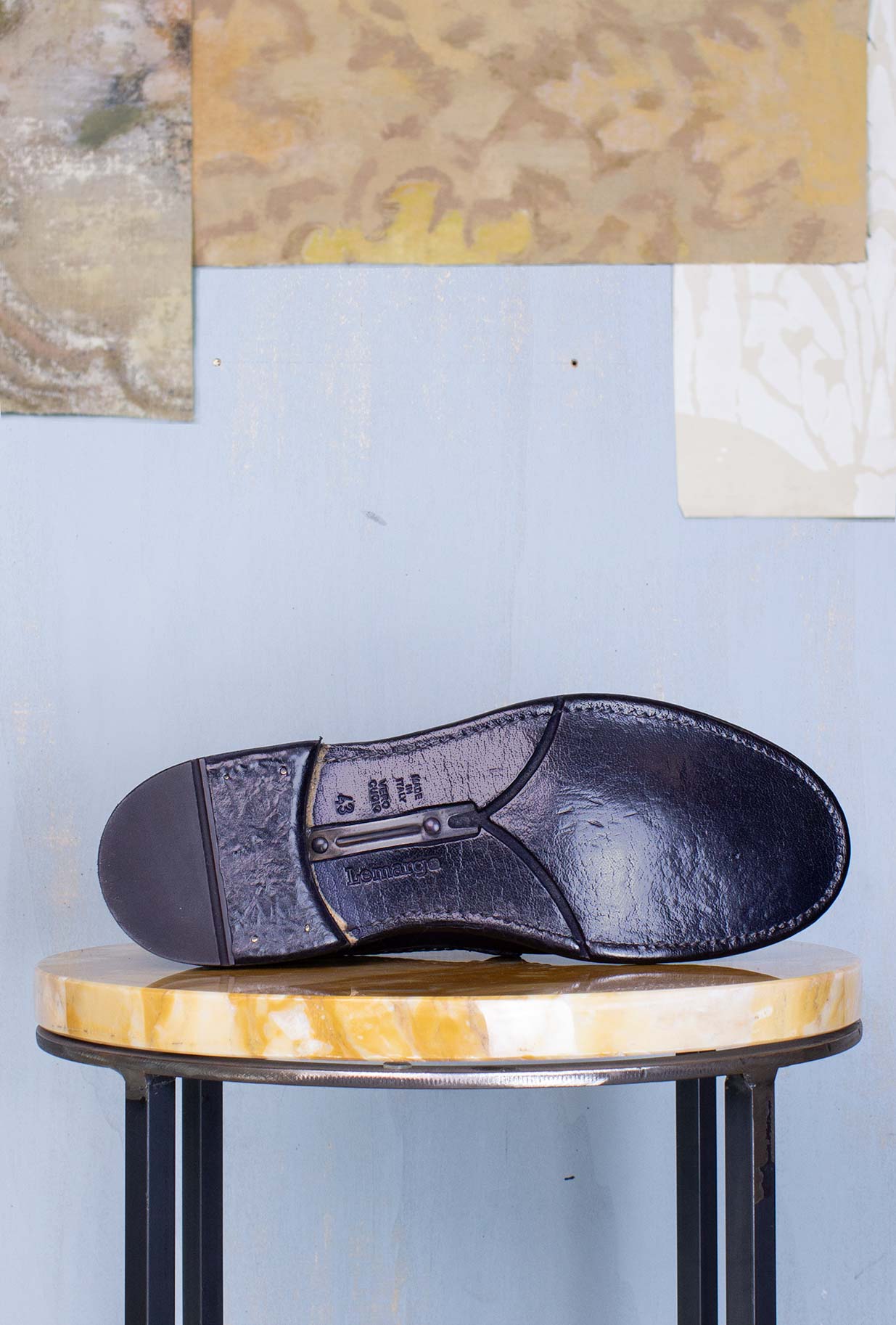mocassino uomo dark blue realizzato a mano in italia della maison Lemargo