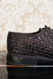 Scarpa derby stringata da uomo handmade in italy dalla maison lemargo color ebano