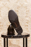 Scarpa stringata da uomo di lemargo in pelle anticata color Testa di moro con tecnologia goodyear