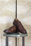 Scarpe Stringate Brummel di Lemargo realizzate in morbida pelle di cervo nell’esclusiva tonalità Sigaro da Uomo
