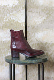 Stivaletti Beatles di Lemargo stile dandy  realizzato su una pregiata Pelle Bovina Anticata tonalità Mosto da Donna
