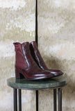 Stivaletti Beatles di Lemargo stile dandy  realizzato su una pregiata Pelle Bovina Anticata tonalità Mosto da Donna