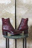 Stivaletti Beatles di Lemargo stile dandy  realizzato su una pregiata Pelle Bovina Anticata tonalità Mosto da Donna