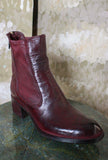 Stivaletti Beatles di Lemargo stile dandy  realizzato su una pregiata Pelle Bovina Anticata tonalità Mosto da Donna