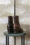 Stivaletto Ranch Tecla Studs western  realizzato in pregiata Pelle Bovina Anticata  tonalità Corteccia da Donna