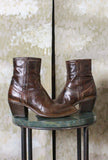 Stivaletto Ranch Tecla Studs western  realizzato in pregiata Pelle Bovina Anticata  tonalità Corteccia da Donna