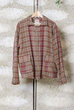 Shirt Jacket Galata di Madson KM 0 realizzata in morbida lana motivo Patchwork Burgundy da Uomo