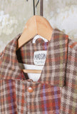 Shirt Jacket Galata di Madson KM 0 realizzata in morbida lana motivo Patchwork Burgundy da Uomo
