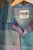 Camicia bowling di Madson Km 0 stampa Watercolor Check da Uomo